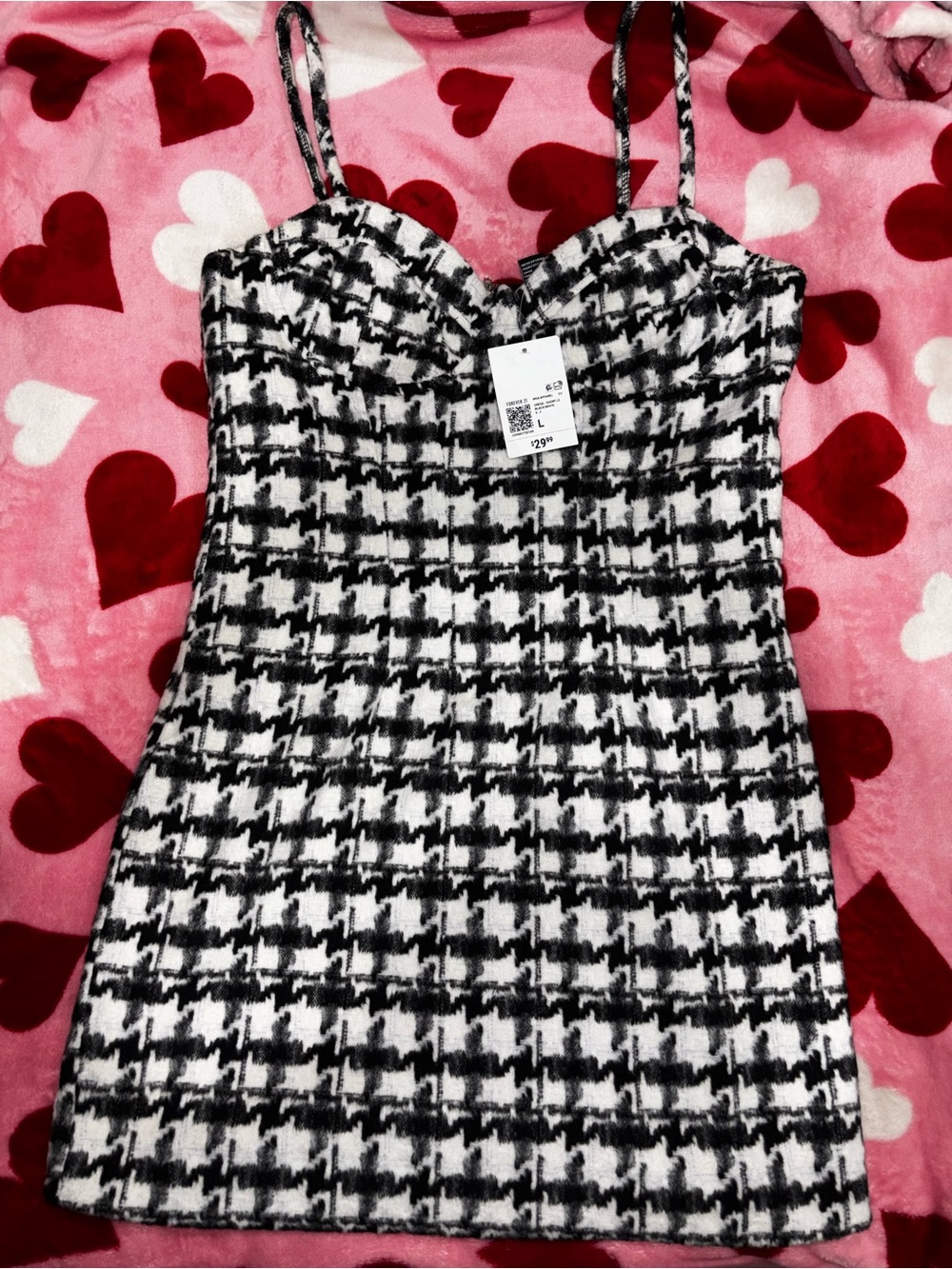 Forever 21 Black and White Houndstooth Mini Dress